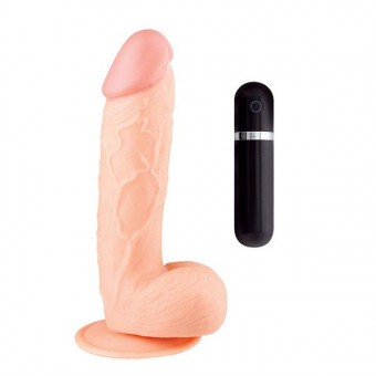 Телесный вибратор-реалистик BIGSTUFF 8INCH FLESH - 20 см., Dream Toys