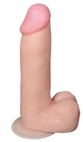 Телесный реалистичный фаллоимитатор на присоске - 16 см. Телесный реалистичный фаллоимитатор на присоске - 16 см.