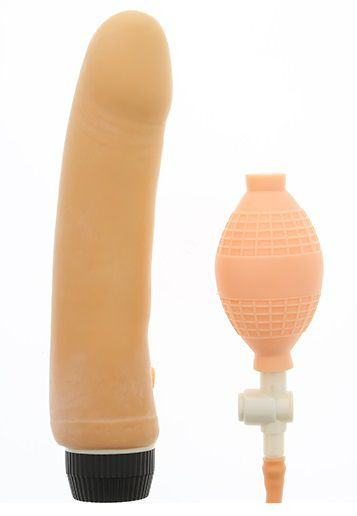 Телесный вибромассажёр с функцией расширения INFLATE A VIBE CONTOUR - 20,5 см., Seven Creations Телесный вибромассажёр с функцией расширения INFLATE A VIBE CONTOUR - 20,5 см., Seven Creations