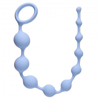 Голубая анальная цепочка Long Pleasure Chain - 35 см., Lola toys