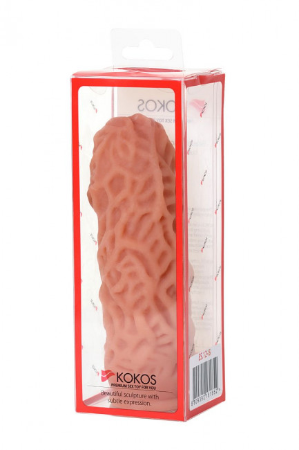 Насадка на фаллос с рельефными складочками Extreme Sleeve 012 S-size - 12,7 см., KOKOS