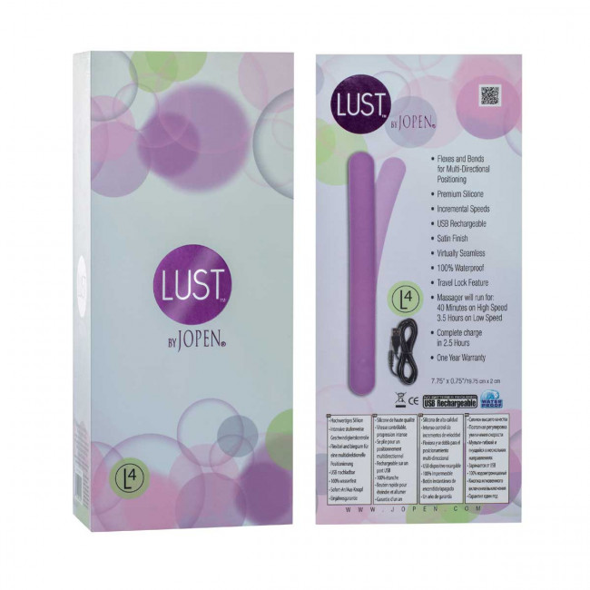 Тонкий фиолетовый вибратор Lust by JOPEN L4, Jopen