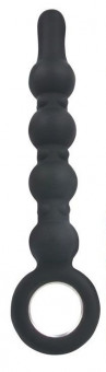 Черный анальный стимулятор с колечком-ограничителем - 17 см., Bior toys
