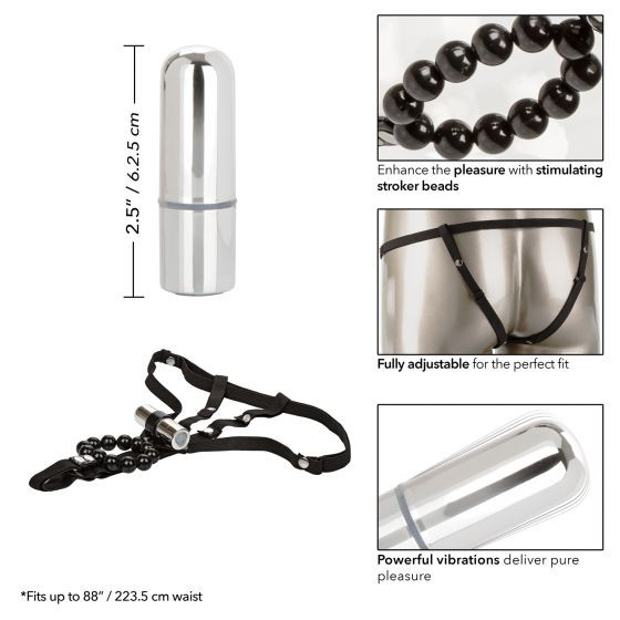 Трусики с перезаряжаемой вибропулей и стимулирующими бусинами Rechargeable Lovers Cheeky Panty with Stroker Beads, California Exotic Novelties