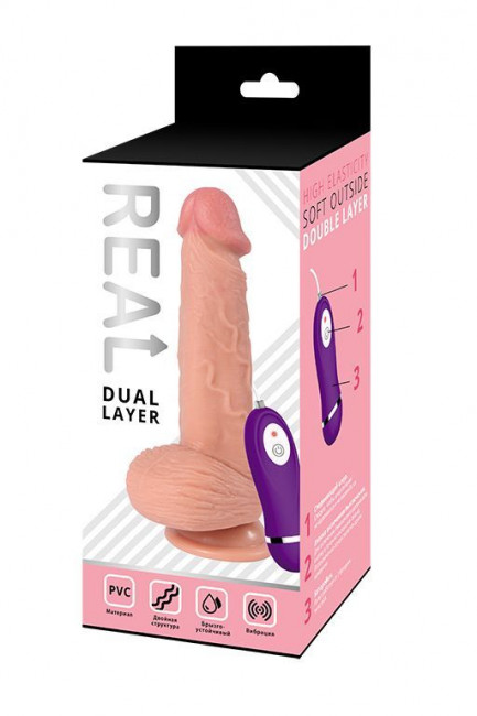 Телесный реалистичный вибратор REAL Dual Layer - 20 см., Real Телесный реалистичный вибратор REAL Dual Layer - 20 см., Real