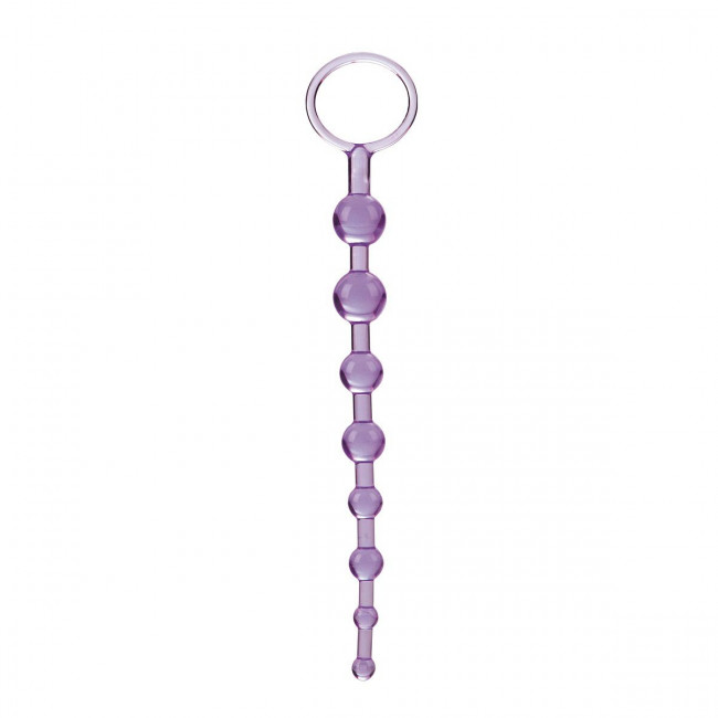 Фиолетовая анальная цепочка First Time Love Beads - 21 см., California Exotic Novelties