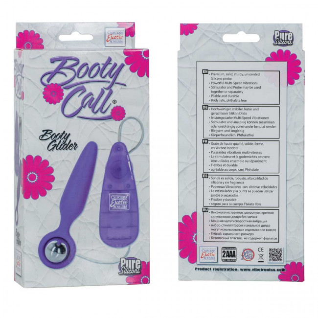 Сиреневая анальная вибропробка Booty Call Booty Glider, California Exotic Novelties Сиреневая анальная вибропробка Booty Call Booty Glider, California Exotic Novelties