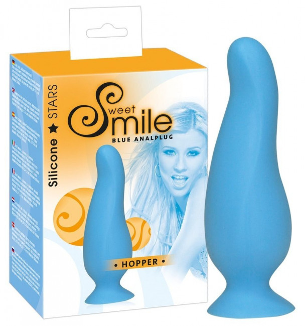 Голубая анальная втулка Smile  Hopper - 10 см., Orion