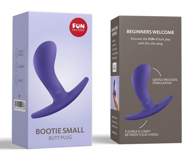 Фиолетовая анальная пробка Bootie S - 7,5 см., Fun Factory
