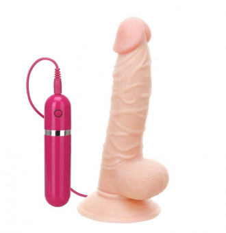 Телесный реалистик G-GIRL STYLE 7INCH VIBRATING DONG - 17,8 см., NMC