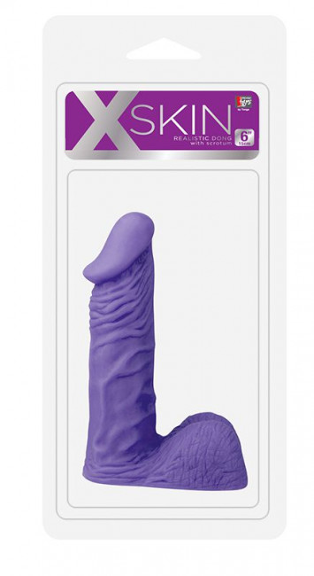 Фиолетовый стимулятор-фаллос XSKIN 6 PVC DONG - 15 см., Dream Toys Фиолетовый стимулятор-фаллос XSKIN 6 PVC DONG - 15 см., Dream Toys