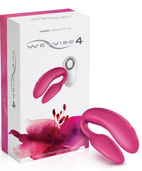 Розовый вибромассажёр для двоих We-Vibe 4, We-vibe