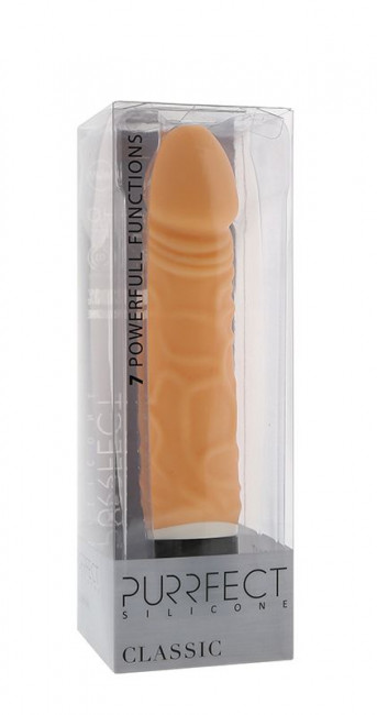 Реалистичный 7-скоростной вибратор PURRFECT SILICONE CLASSIC 6.5INCH FLESH - 16,5 см., Dream Toys