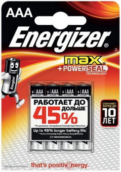 Батарейки Energizer MAX E92/AAA 1,5V - 4 шт., Energizer
