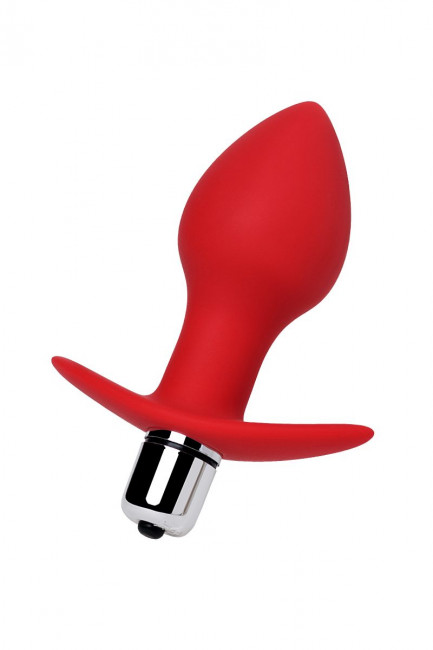 Красная анальная вибровтулка Glam - 9,7 см., ToyFa