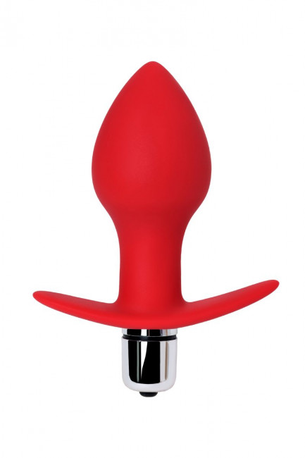 Красная анальная вибровтулка Glam - 9,7 см., ToyFa