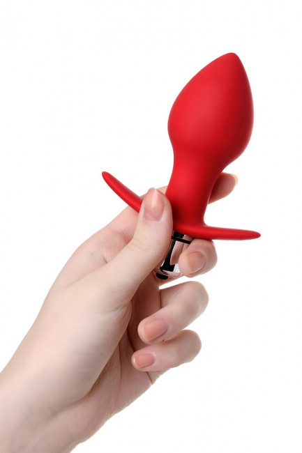 Красная анальная вибровтулка Glam - 9,7 см., ToyFa