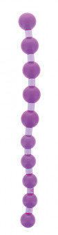 Фиолетовая анальная цепочка JUMBO JELLY THAI BEADS CARDED LAVENDER - 31,8 см., NMC