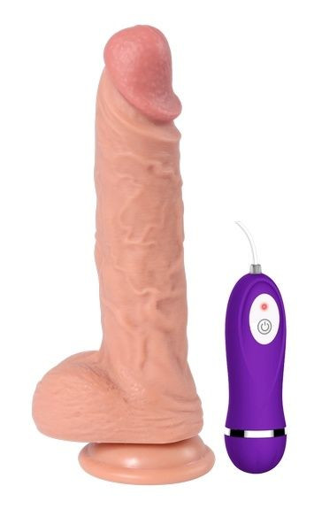 Телесный реалистичный вибратор REAL Dual Layer - 23 см., Real