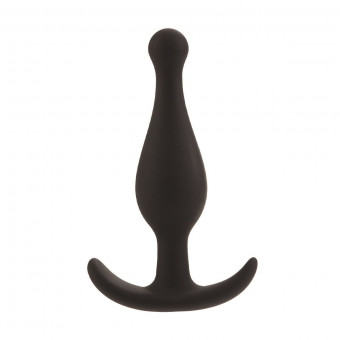 Черная силиконовая анальная пробка Booty Call - 12 см., California Exotic Novelties