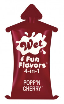 Разогревающий лубрикант Fun Flavors 4-in-1 Popp n Cherry с ароматом вишни - 10 мл., Wet International Inc.