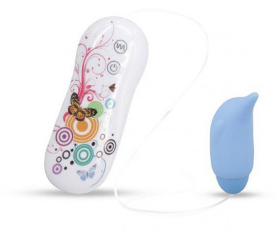 Голубой вибростимулятор EXQUISITY с выносным пультом управления вибрацией, Vibe Therapy