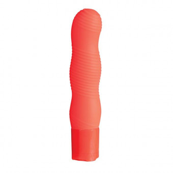 Оранжевый вибромассажёр с рельефом PURE 3.5INCH VIBRATOR ORANGE - 9 см., NMC