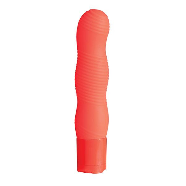 Оранжевый вибромассажёр с рельефом PURE 3.5INCH VIBRATOR ORANGE - 9 см., NMC