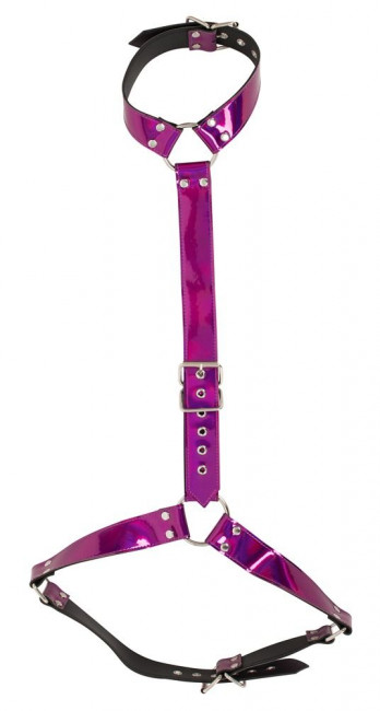 Неоново-розовая сбруя на шею и талию Bad Kitty Body Harness, Orion