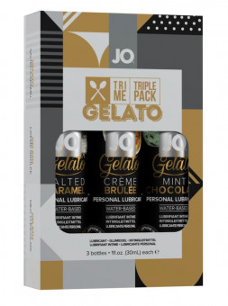 Подарочный набор вкусовых лубрикантов Tri-Me Triple Pack Gelato Подарочный набор вкусовых лубрикантов Tri-Me Triple Pack Gelato