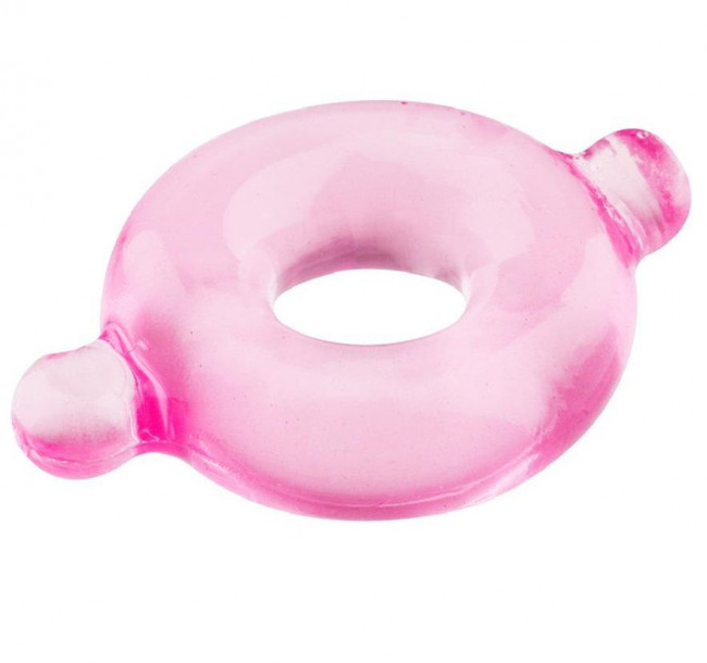 Розовое эрекционное кольцо с ушками для удобства надевания BASICX TPR COCKRING PINK, Dream Toys Розовое эрекционное кольцо с ушками для удобства надевания BASICX TPR COCKRING PINK, Dream Toys