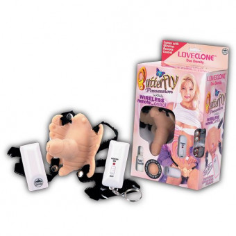 Телесная вибробабочка с фаллосом BUTTERFLY POSSESSION WITH WIRELESS REMOTE CONTROL, NMC