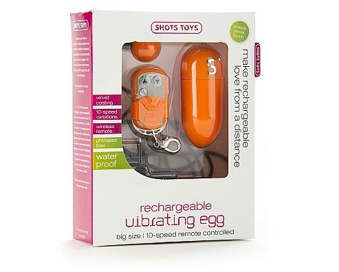 Оранжевое радиоуправляемое виброяйцо Rechargeable Vibrating egg, Shots Media BV Оранжевое радиоуправляемое виброяйцо Rechargeable Vibrating egg, Shots Media BV