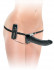 Черный страпон с вагинальной пробкой Deluxe Vibrating Penetrix Strap-On - 19 см., Pipedream