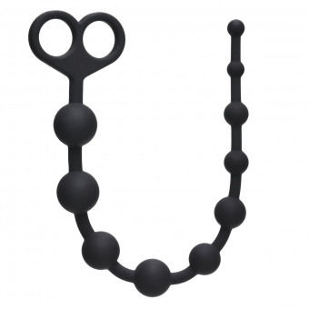 Чёрная анальная цепочка Orgasm Beads - 33,5 см., Lola toys