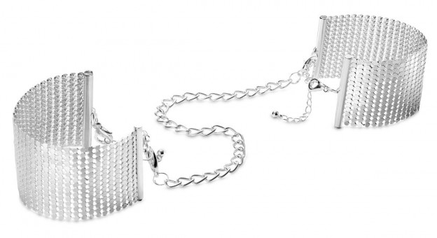 Серебристые наручники-браслеты Desir Metallique Handcuffs, Bijoux Indiscrets