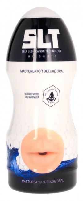 Телесный мастурбатор-ротик с эффектом смазки Deluxe Oral, Shots Media BV