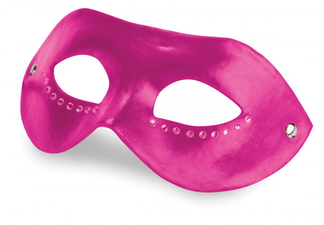 Розовая кожаная маска со стразами Diamond Mask, Shots Media BV
