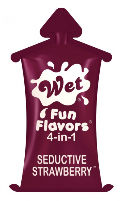 Разогревающий лубрикант Fun Flavors 4-in-1 Seductive Strawberry с ароматом клубники - 10 мл., Wet International Inc. Разогревающий лубрикант Fun Flavors 4-in-1 Seductive Strawberry с ароматом клубники - 10 мл., Wet International Inc.