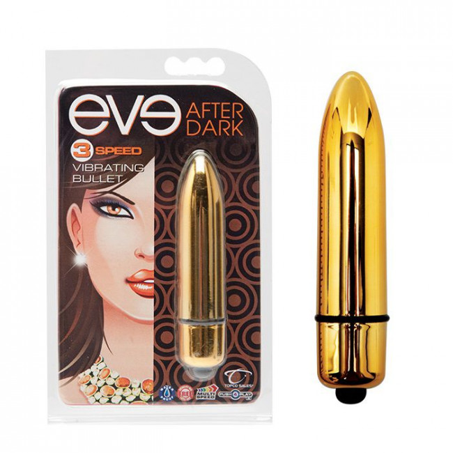 Золотистая вибропуля Eve After Dark Vibrating Bullet, Topco Sales Золотистая вибропуля Eve After Dark Vibrating Bullet, Topco Sales