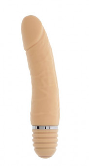 Телесный силиконовый вибратор PURRFECT SILICONE VIBRATOR 6INCH FLESH - 15 см., Dream Toys
