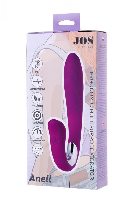 Фиолетовый универсальный вибратор JOS ANELL - 18,5 см., JOS