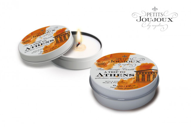 Массажная свеча Petits Joujoux Athens с ароматом муската и пачули - 33 гр., MyStim Массажная свеча Petits Joujoux Athens с ароматом муската и пачули - 33 гр., MyStim