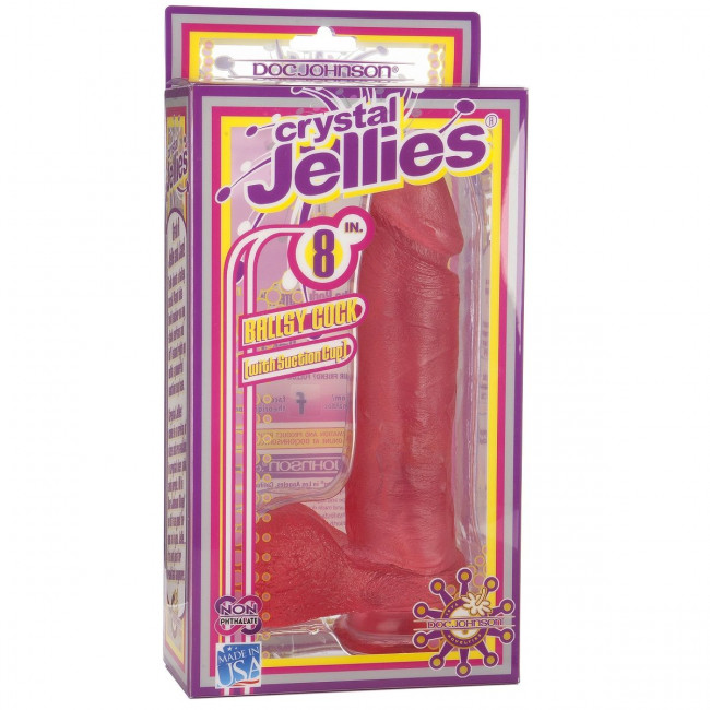 Розовый фаллос на присоске Crystal Jellies 8" Ballsy Cocks with Suction Cup - 22 см., Doc Johnson Розовый фаллос на присоске Crystal Jellies 8" Ballsy Cocks with Suction Cup - 22 см., Doc Johnson