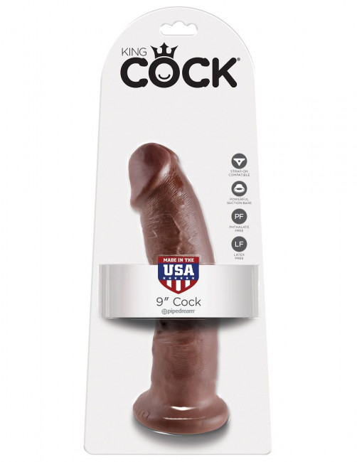 Коричневый фаллоимитатор 9" Cock - 22,9 см., Pipedream Коричневый фаллоимитатор 9" Cock - 22,9 см., Pipedream