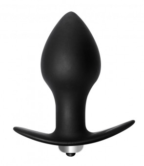 Чёрная анальная вибропробка Bulb Anal Plug - 10 см., Lola toys