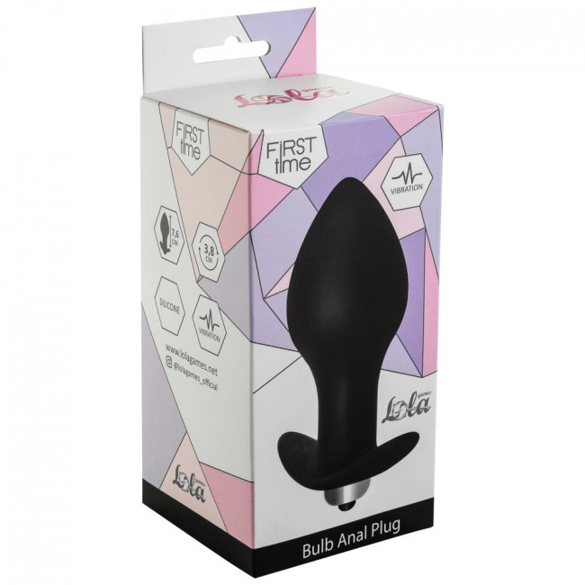 Чёрная анальная вибропробка Bulb Anal Plug - 10 см., Lola toys