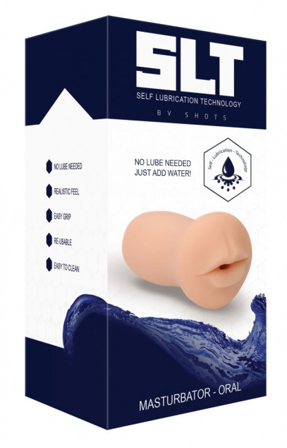 Телесный мастурбатор-ротик с эффектом смазки Oral, Shots Media BV