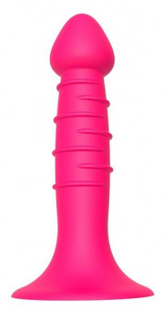 Розовая анальная пробка-фаллос SPIRAL PLUG - 13,5 см., Dream Toys
