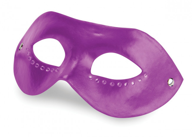 Фиолетовая кожаная маска со стразами Diamond Mask, Shots Media BV